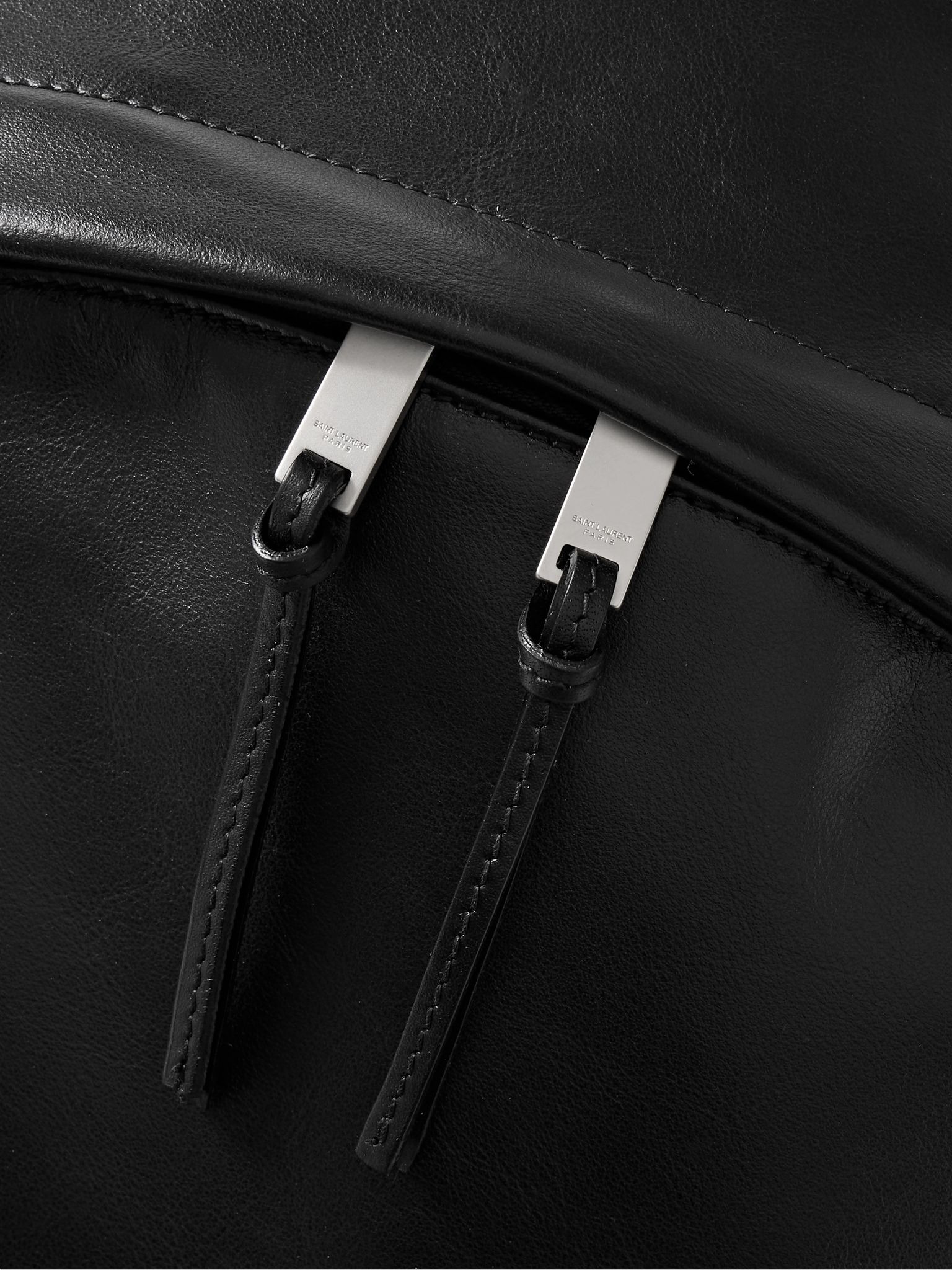 City Leather Backpack Black - 4