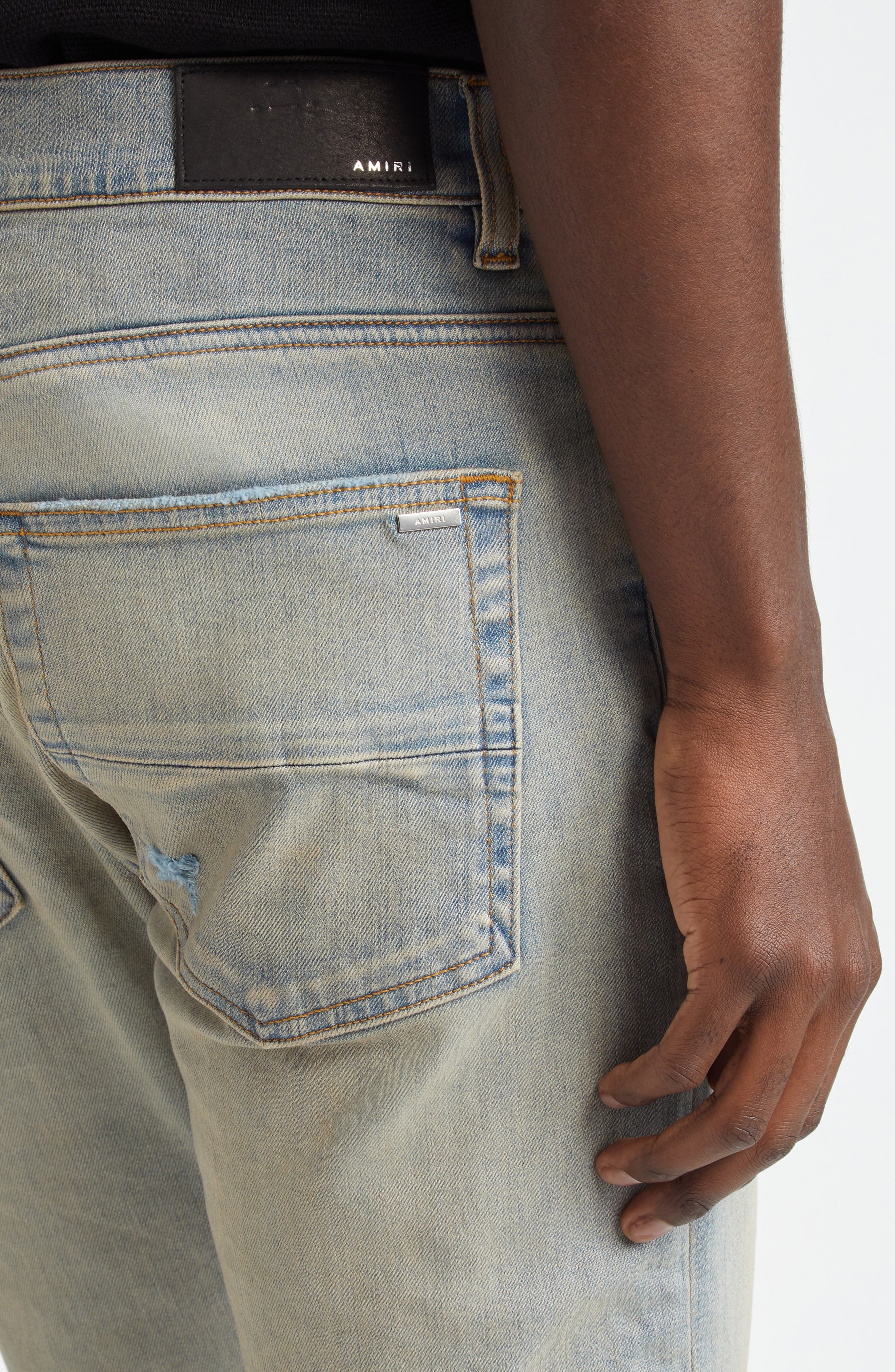 AMIRI Stack Slim Fit Jeans in Antique Indigo at Nordstrom - 5