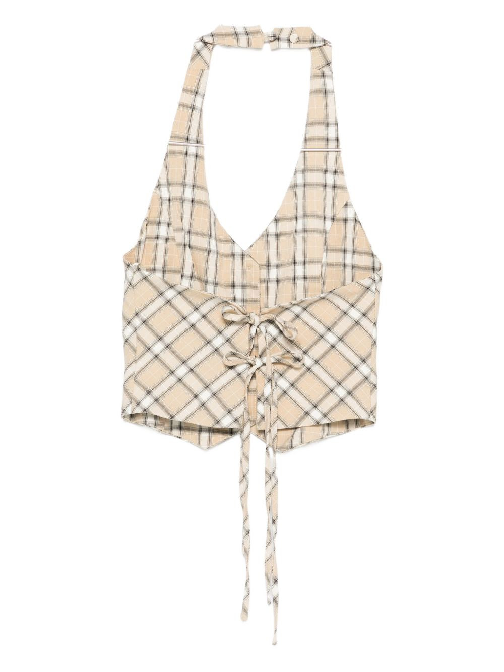 halter-neck plaid waistcoat - 2