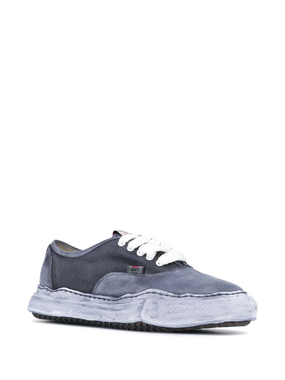 low top distressed sneakers - 2