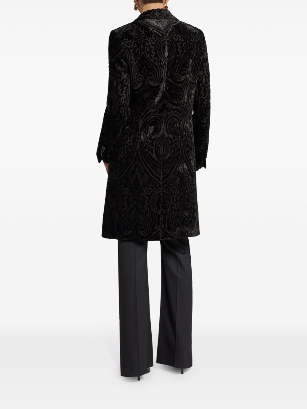 velvet jacquard coat - 4