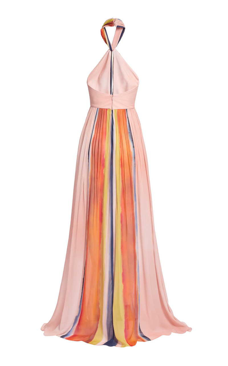 ELIE SAAB Printed Chiffon Long Dress multi outlook
