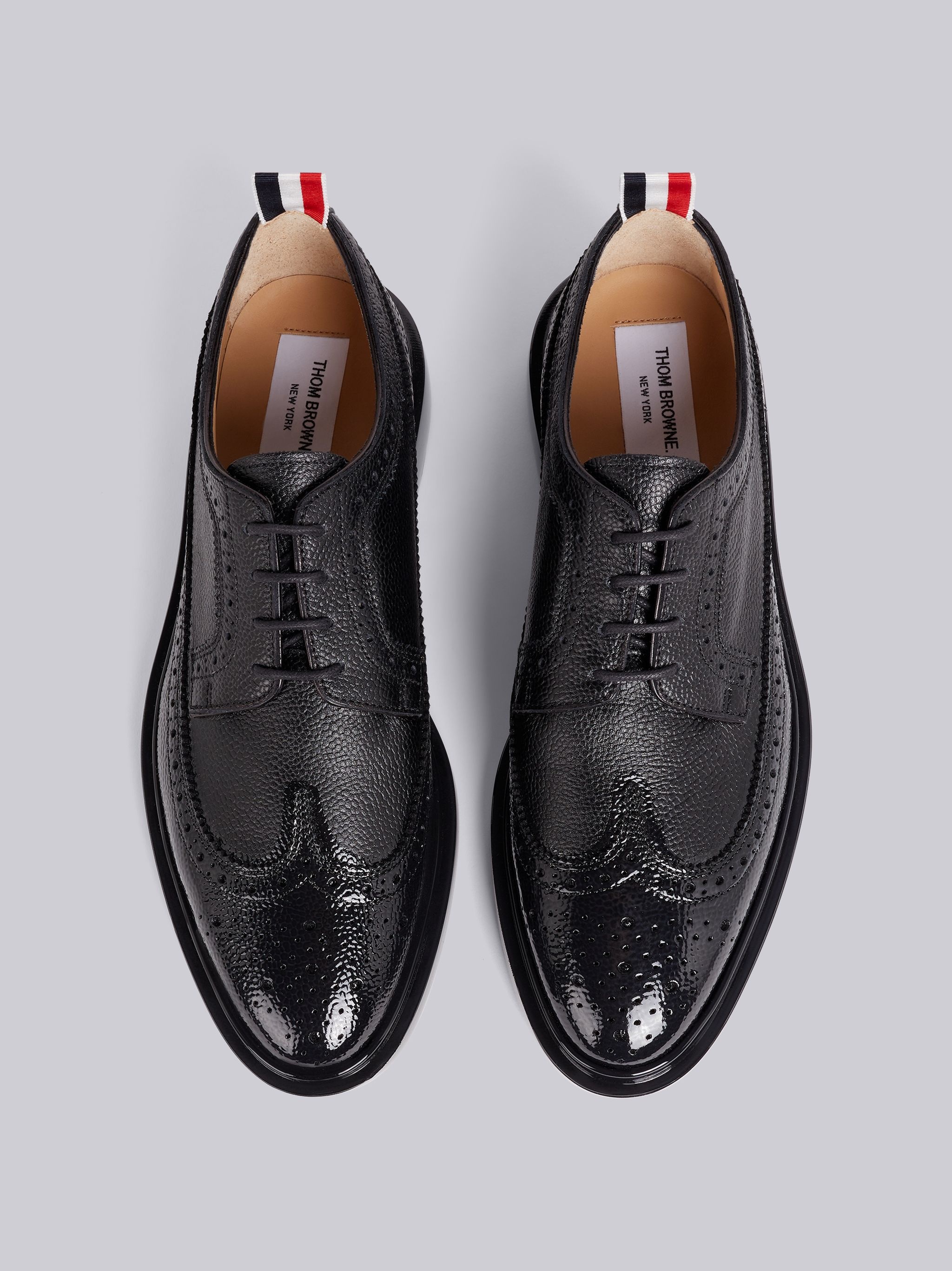 Black Pebbled Calfskin Dipped Longwing Brogue - 4