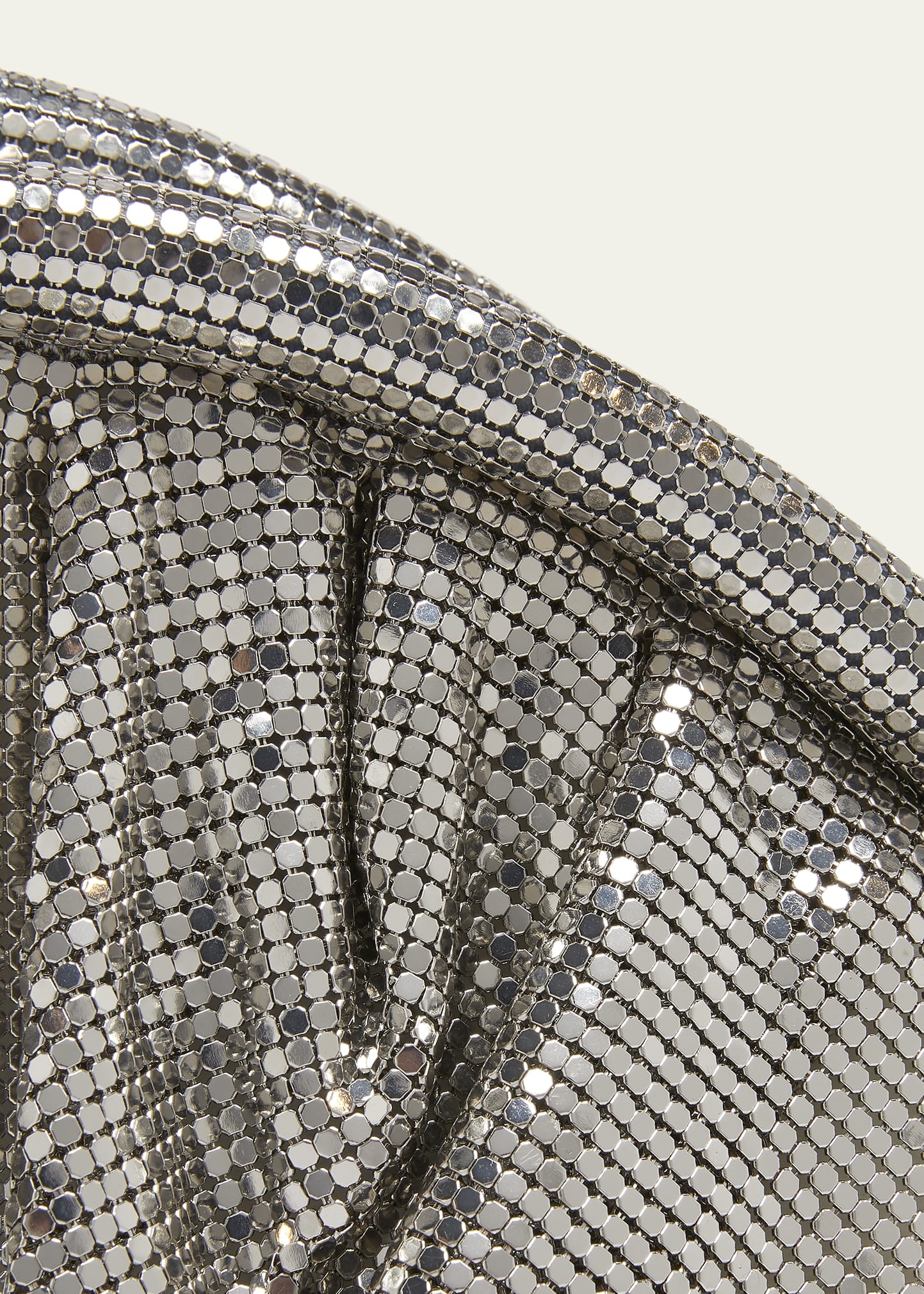Studded Mesh Zip Pochette Clutch Bag - 5