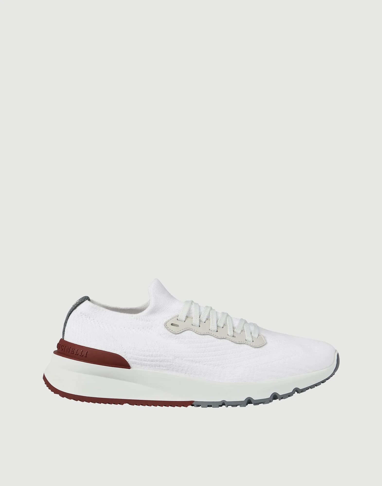 Cotton knit and semi-polished calfskin runners - 1