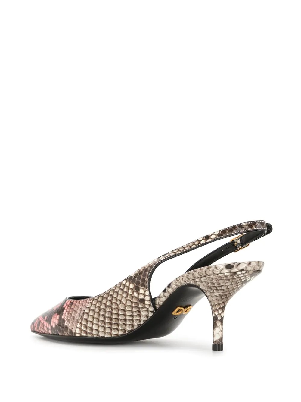 slingback python-skin mules - 3