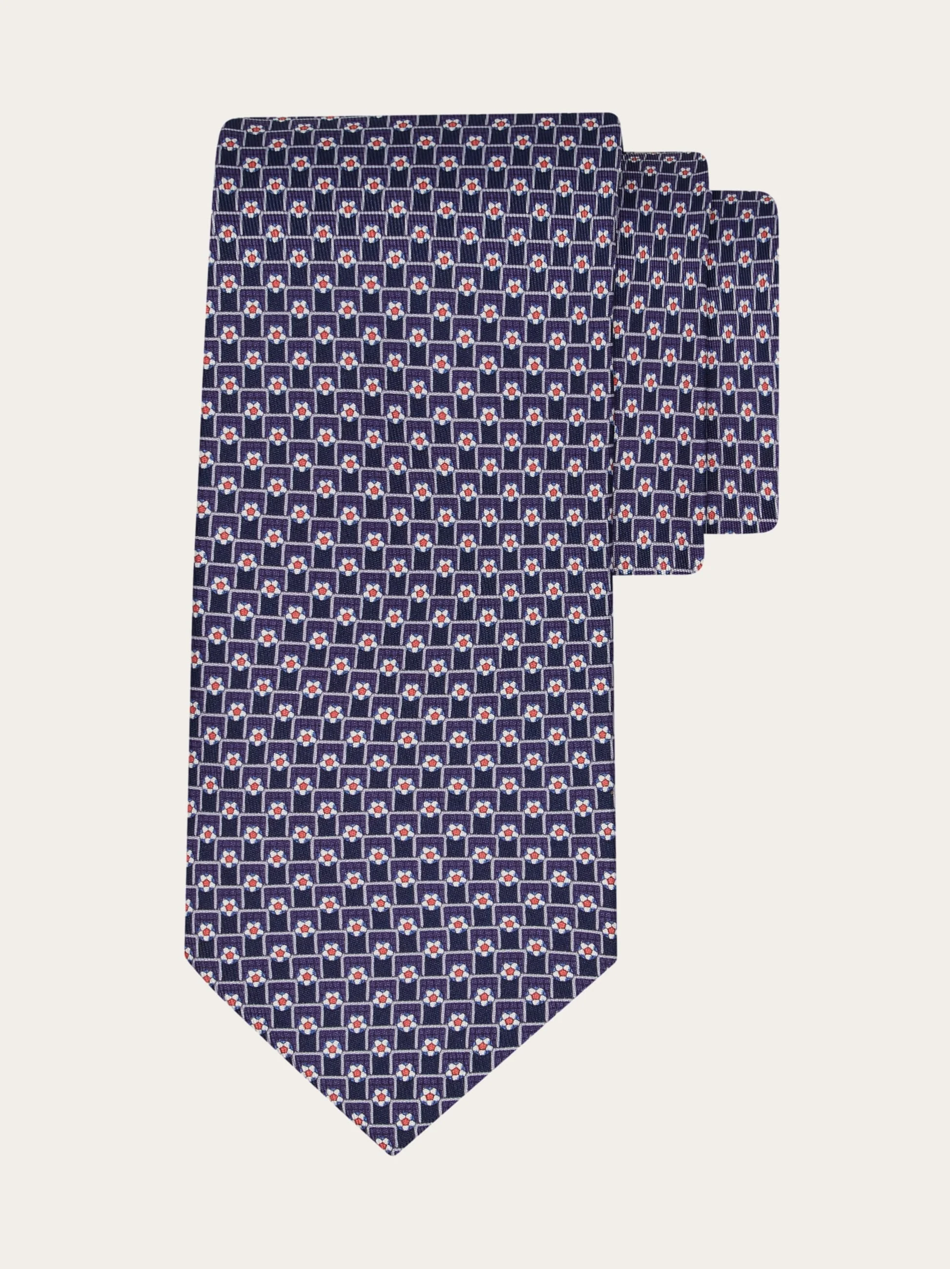 Torneo print silk tie - 1