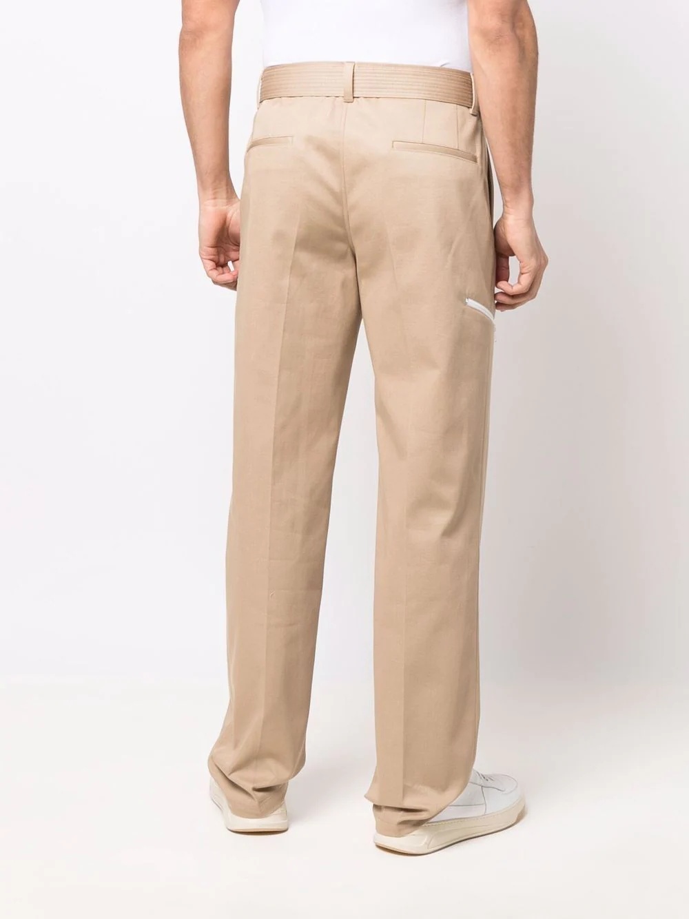 belted straight-leg trousers - 4