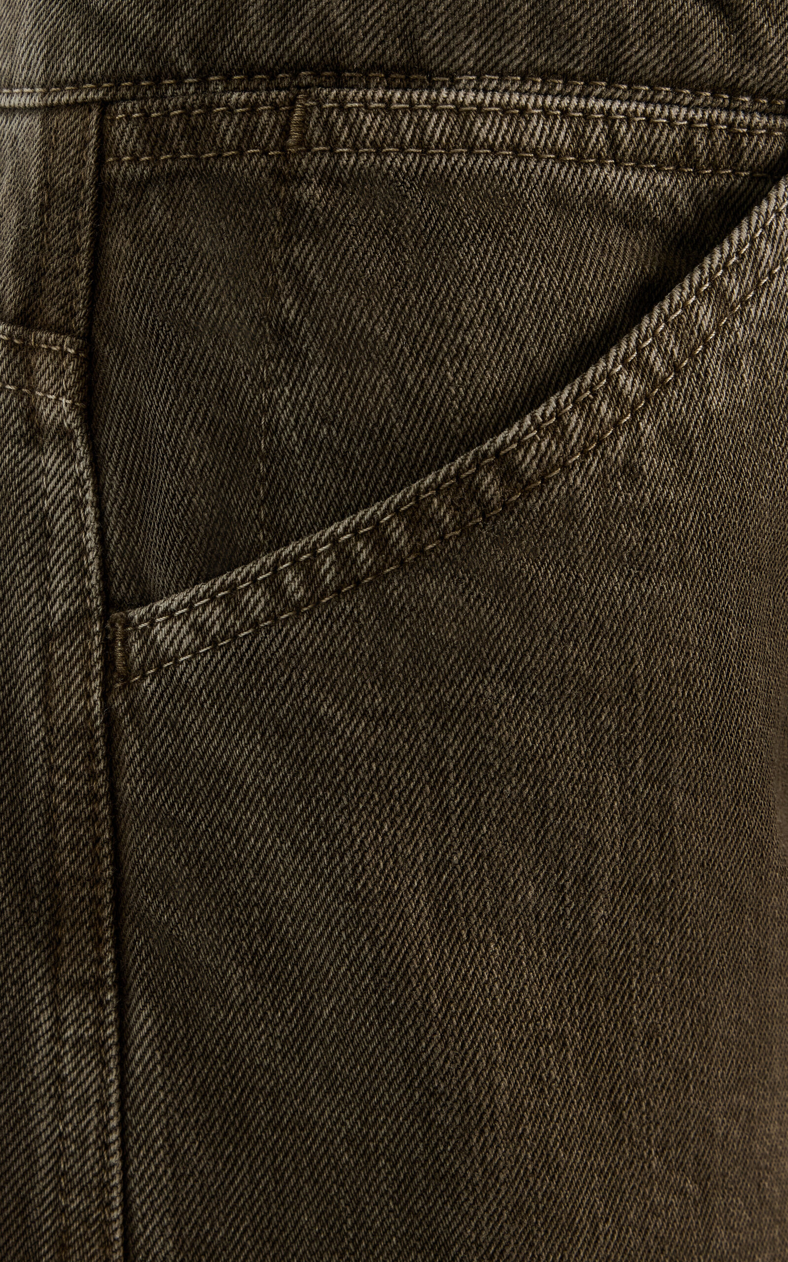 High-Rise Cotton Curved Pants green - 5