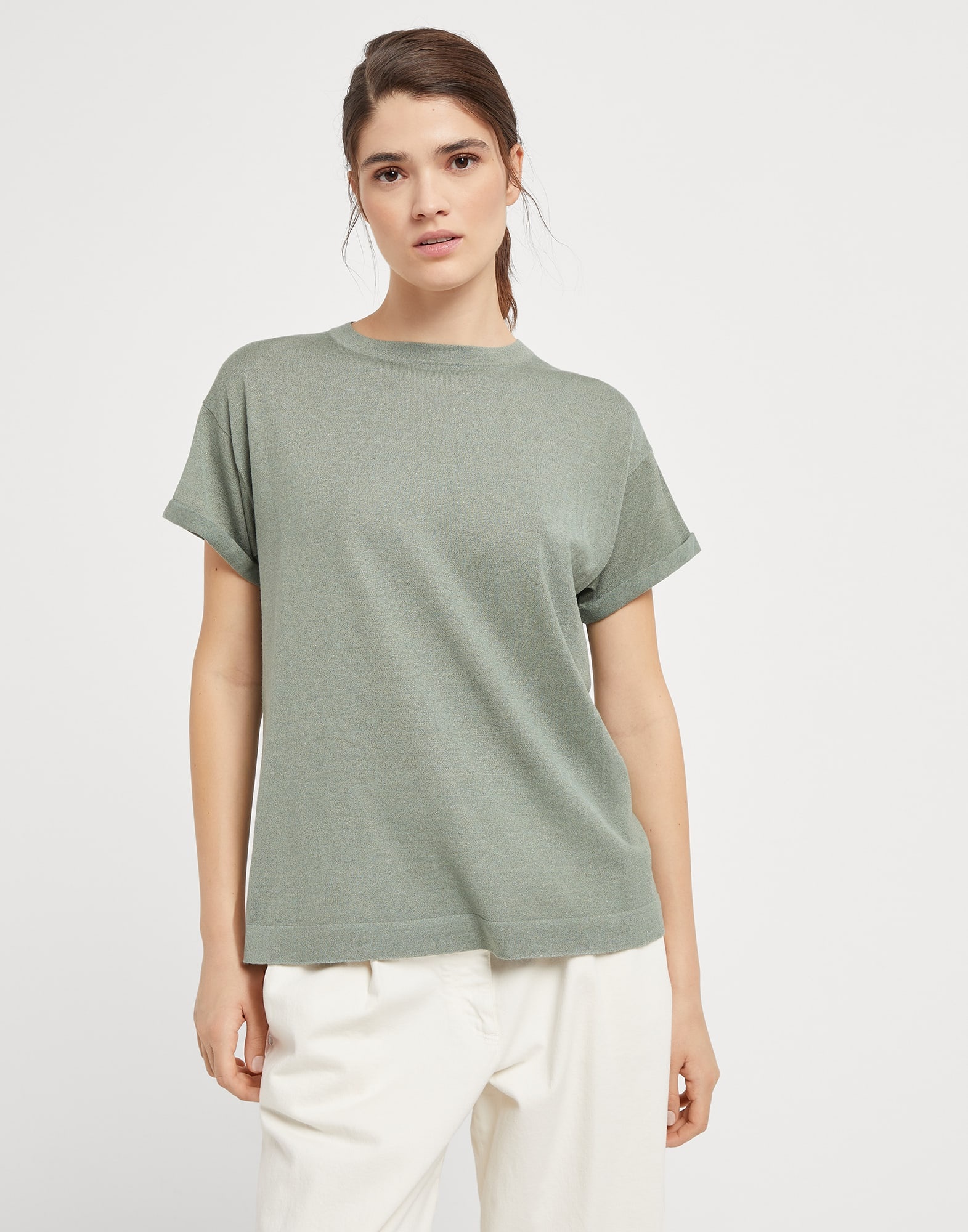Tシャツ・カットソー Brunello Cucinelli Sparkling Cashmere And Silk Lightweight T Brunello Cucinelli Sparkling Cashmere and Silk Lightweight