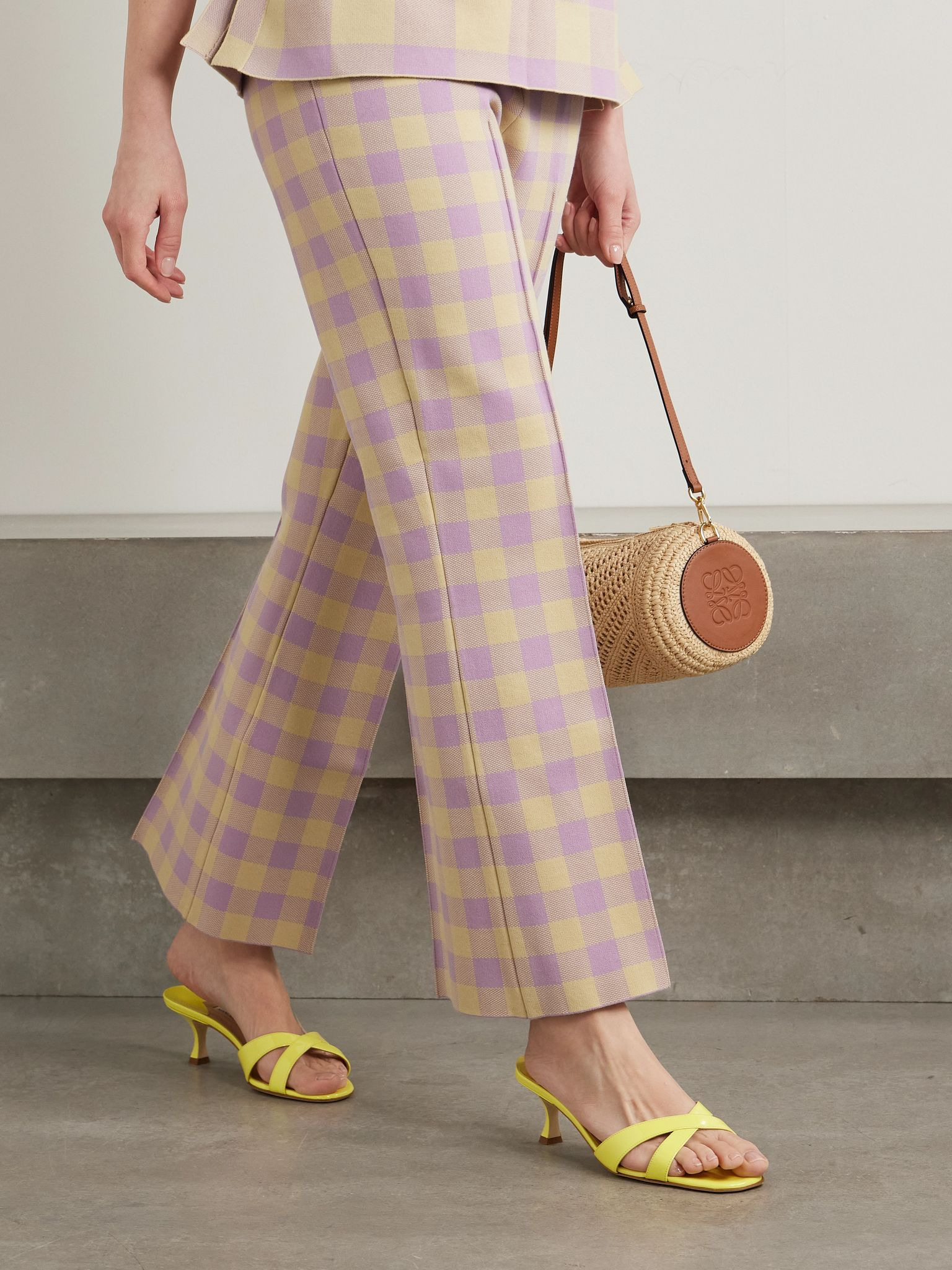 Callamu 50 patent-leather mules Pastel yellow - 2