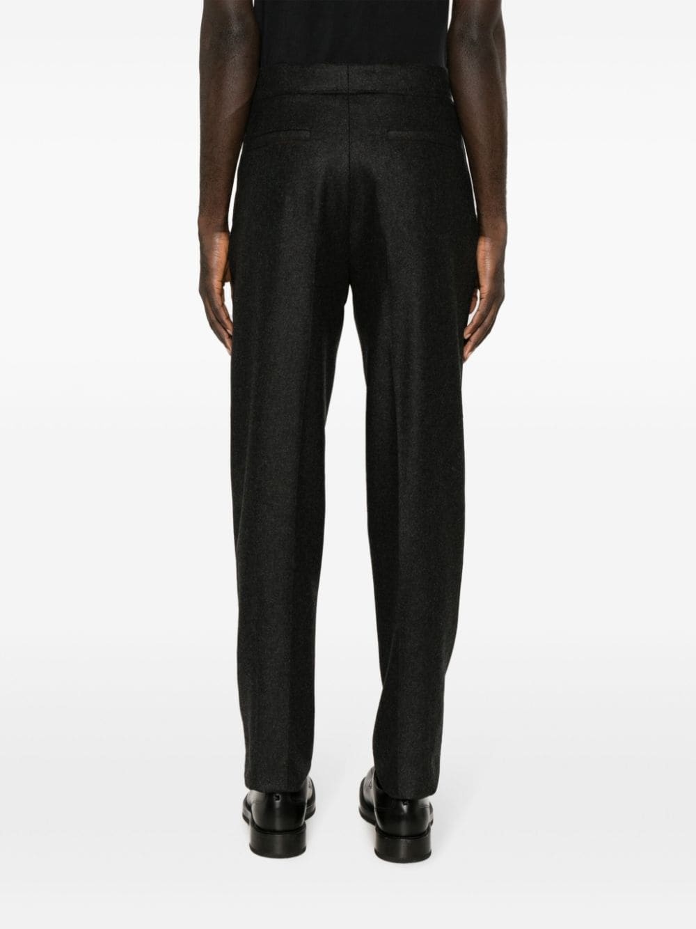 felted tapered-leg trousers - 4