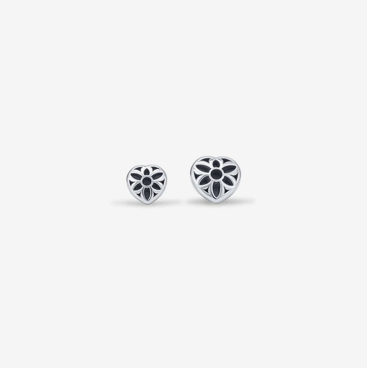 ES-HRT-ROS-STUD GOOD ART HLYWD Rosette Heart Stud Earring - Sterling Silver - 4
