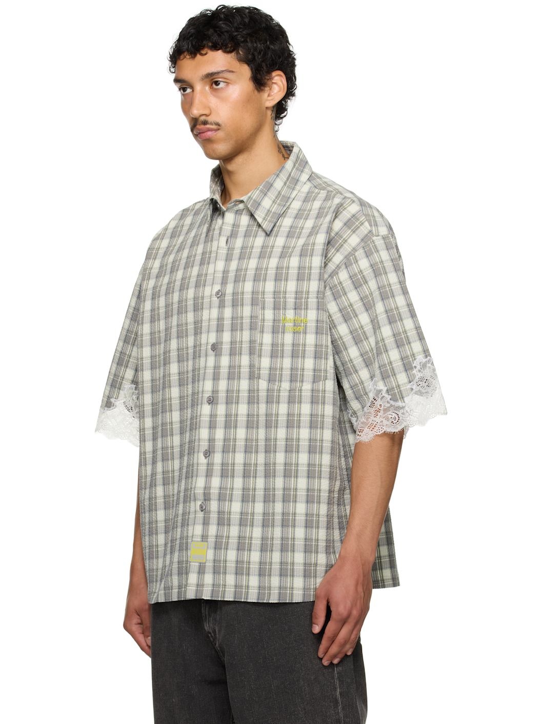 SSENSE Exclusive Gray Lace Overshirt - 4