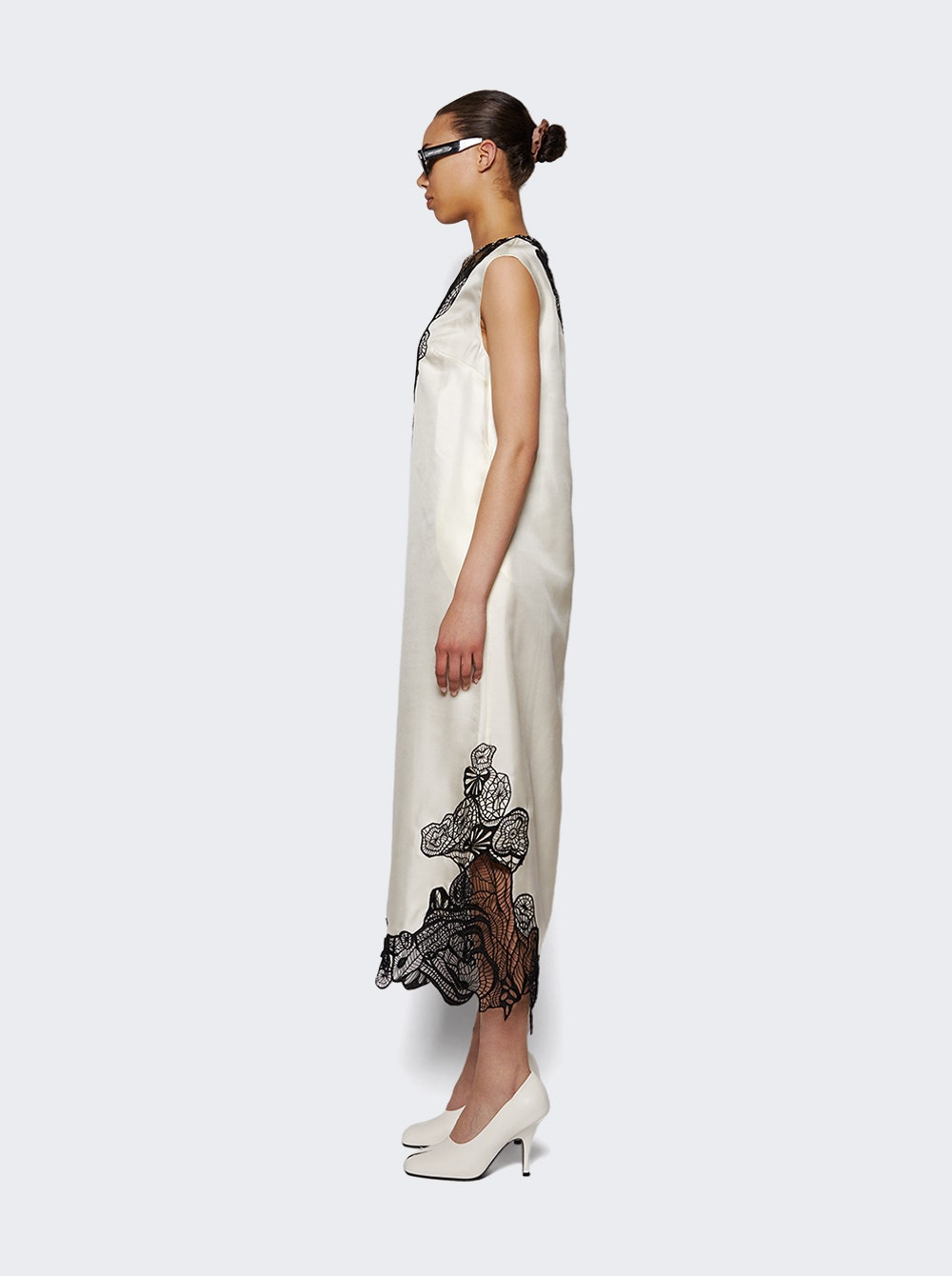 Uma Sleeveless Long Dress Ivory And Black - 3