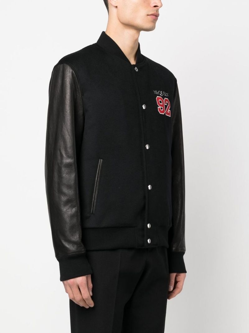 logo-embroidered varsity jacket - 4