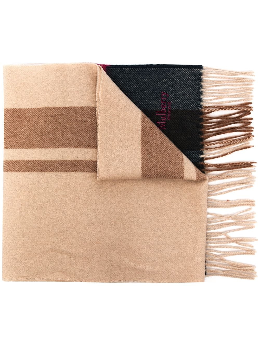 check-print cashmere scarf - 1