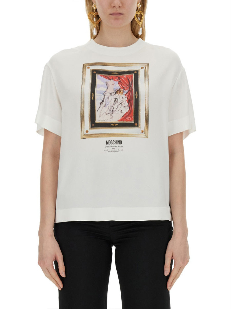 Moschino Women Enver Satin Blouse Still Life With Heart - 1