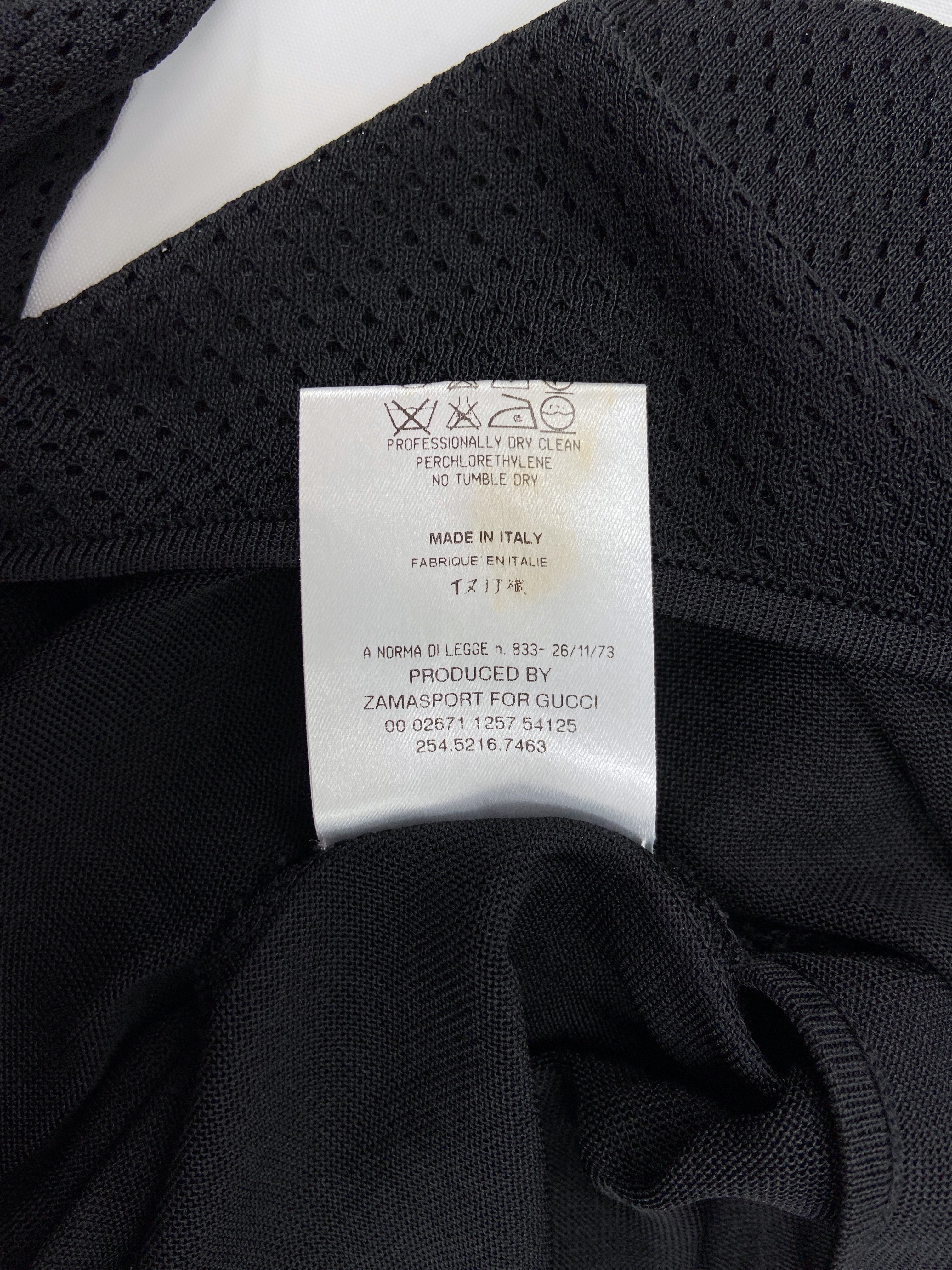 Gucci Spring 2000 Tom Ford Black Cut-Out Jersey Mesh Dress L - 16