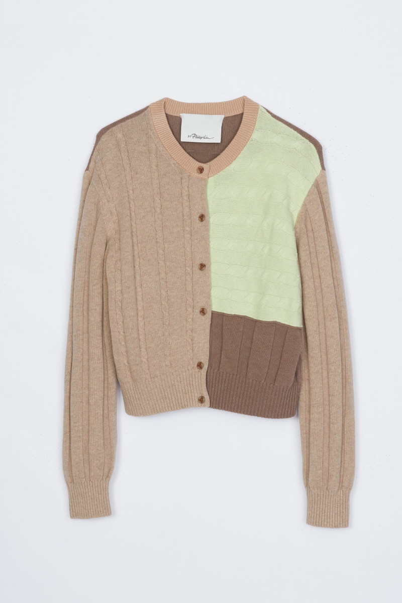 Mix Cable Crew Neck Cardigan 1