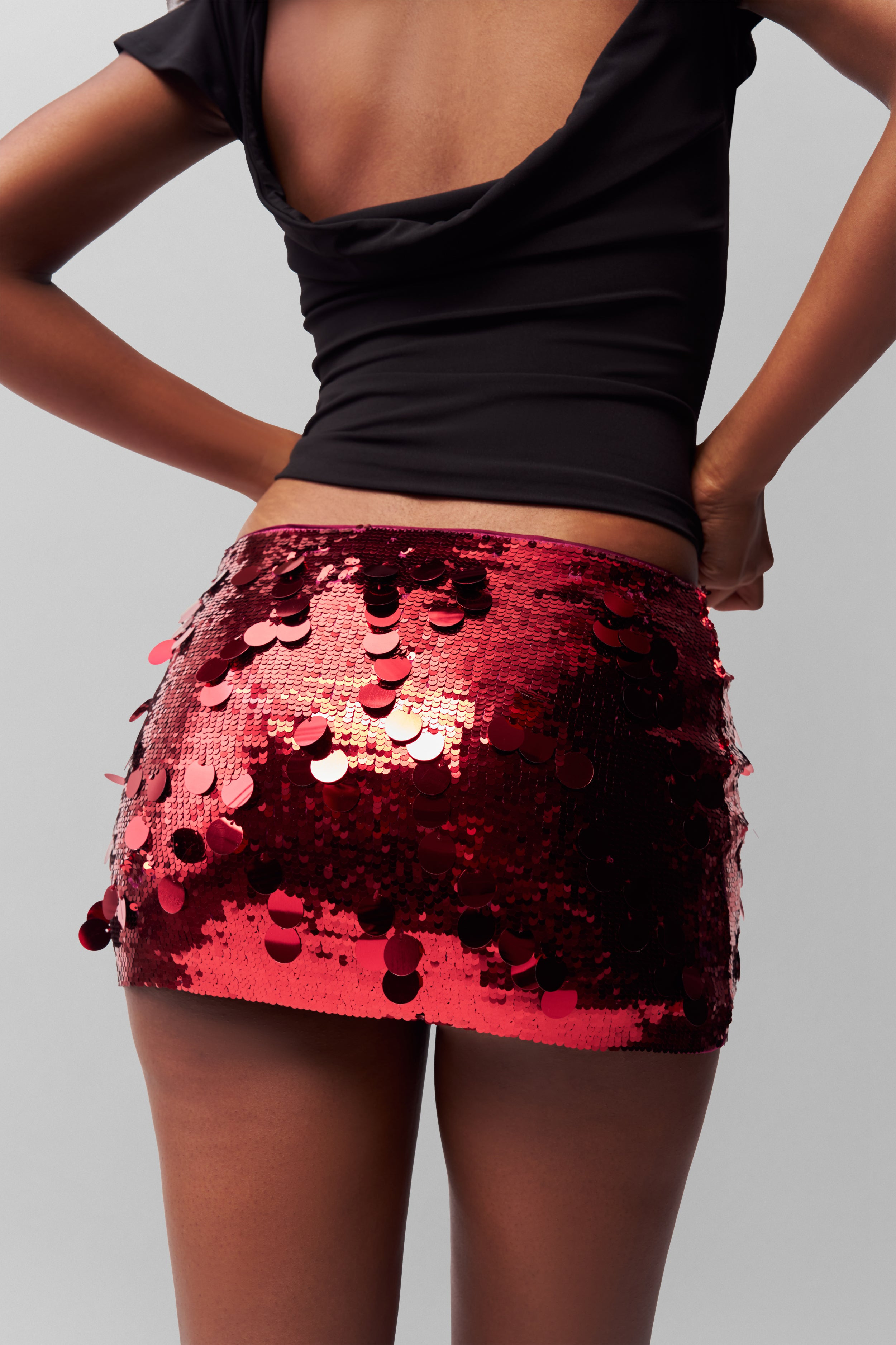 LOW RISE PAILLETTE SKIRT - 3