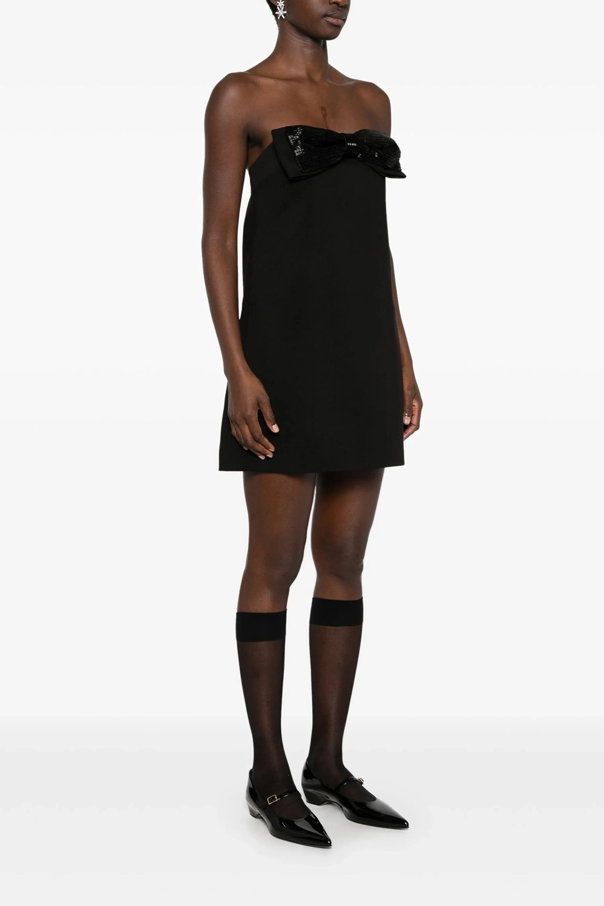 'Black Crepe Bandeau Mini' dress - 2