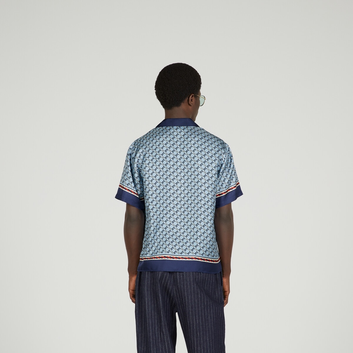 GUCCI Geometric Square G print silk shirt | REVERSIBLE