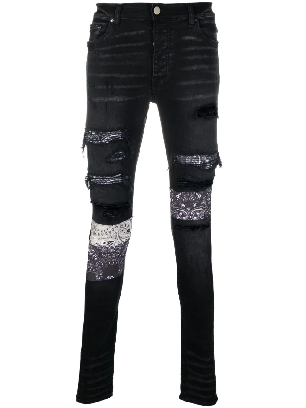 bandana-print skinny jeans - 1