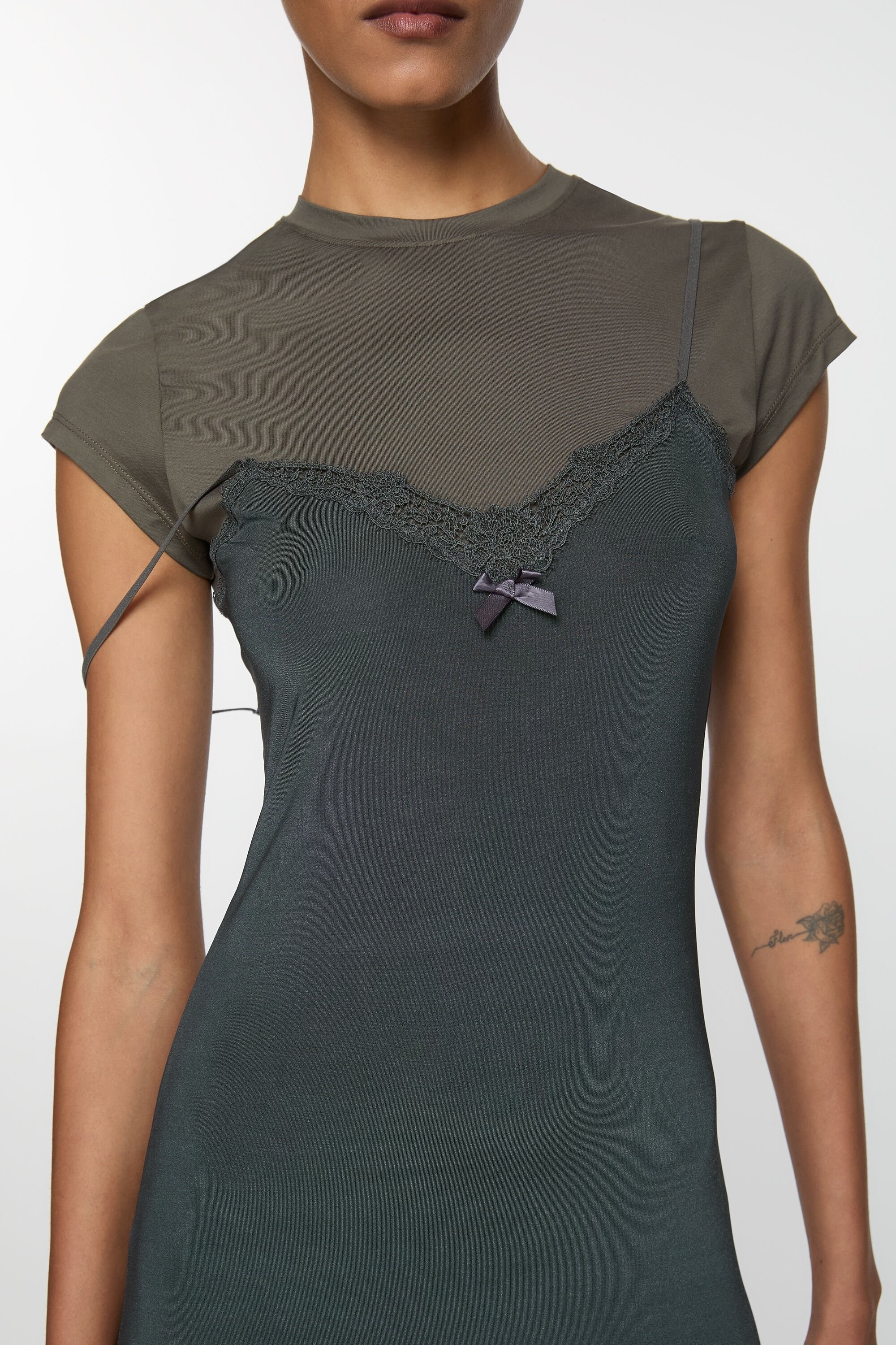 Layered jersey dress - Grey/anthracite - 5