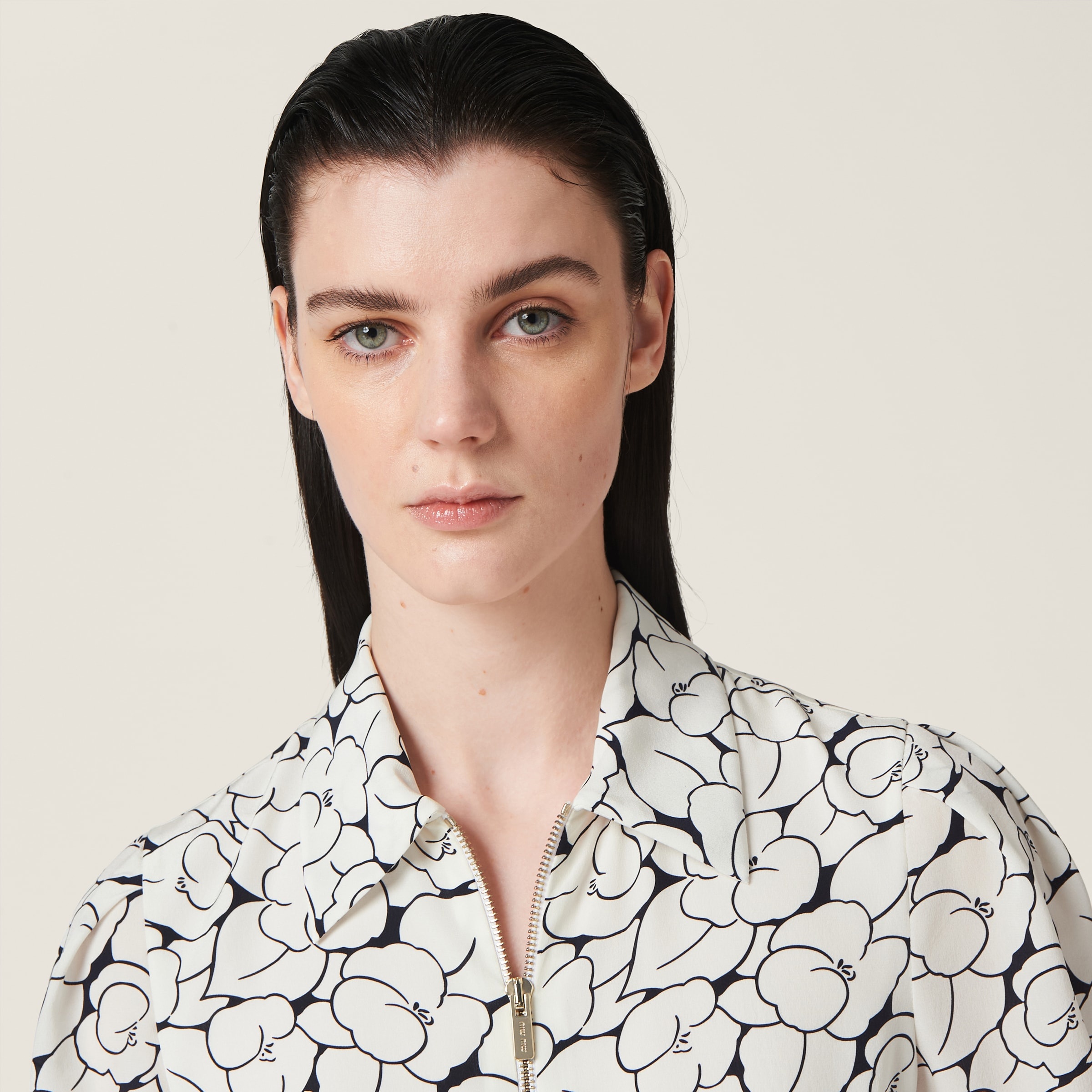 Crepe de chine floral print dress - 5