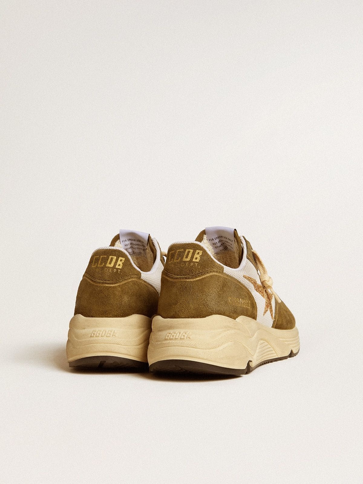 Women’s Running Sole in brown suede and mesh with gold glitter star - 4