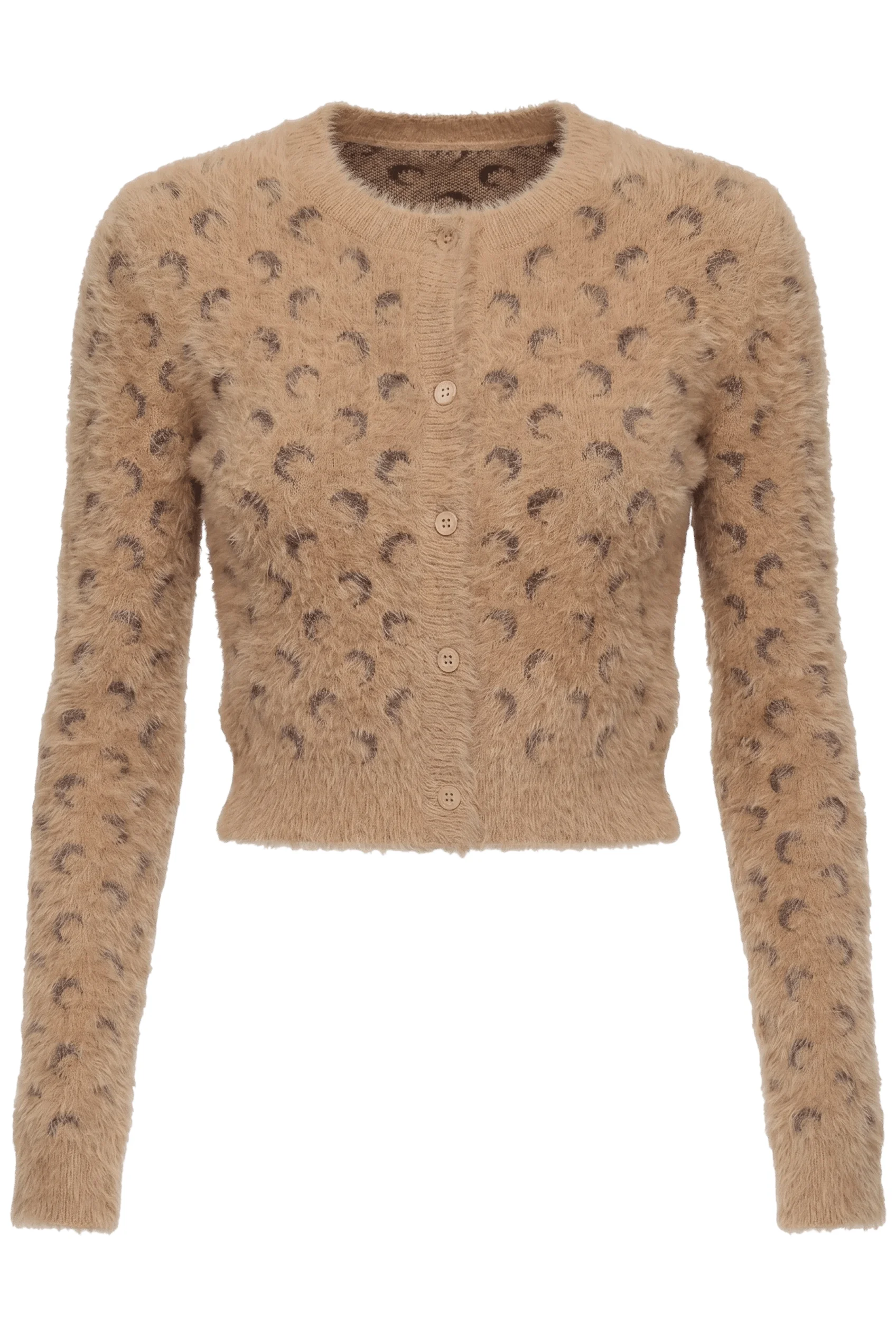 FLUFFY MOON JACQUARD KNIT LONG SLEEVES CARDIGAN - 1