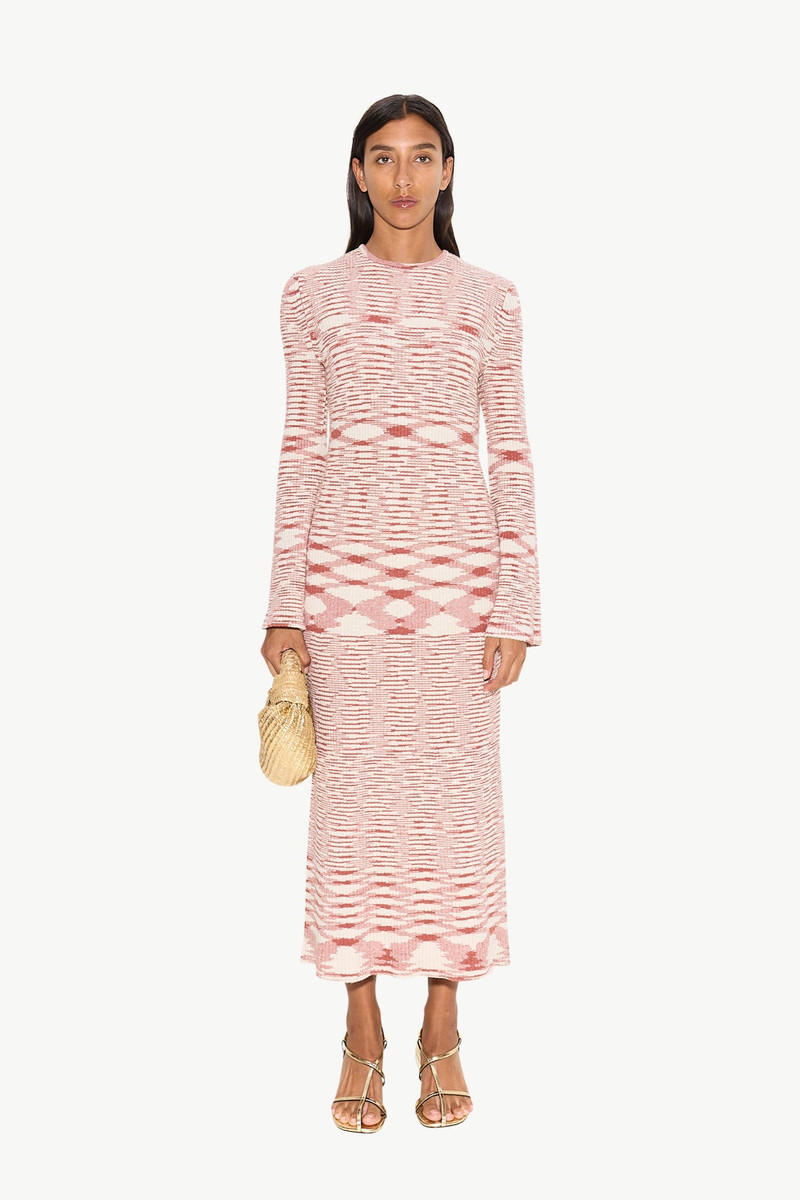 Axon Knit Dress in Rust/Rice Flour Multi 1