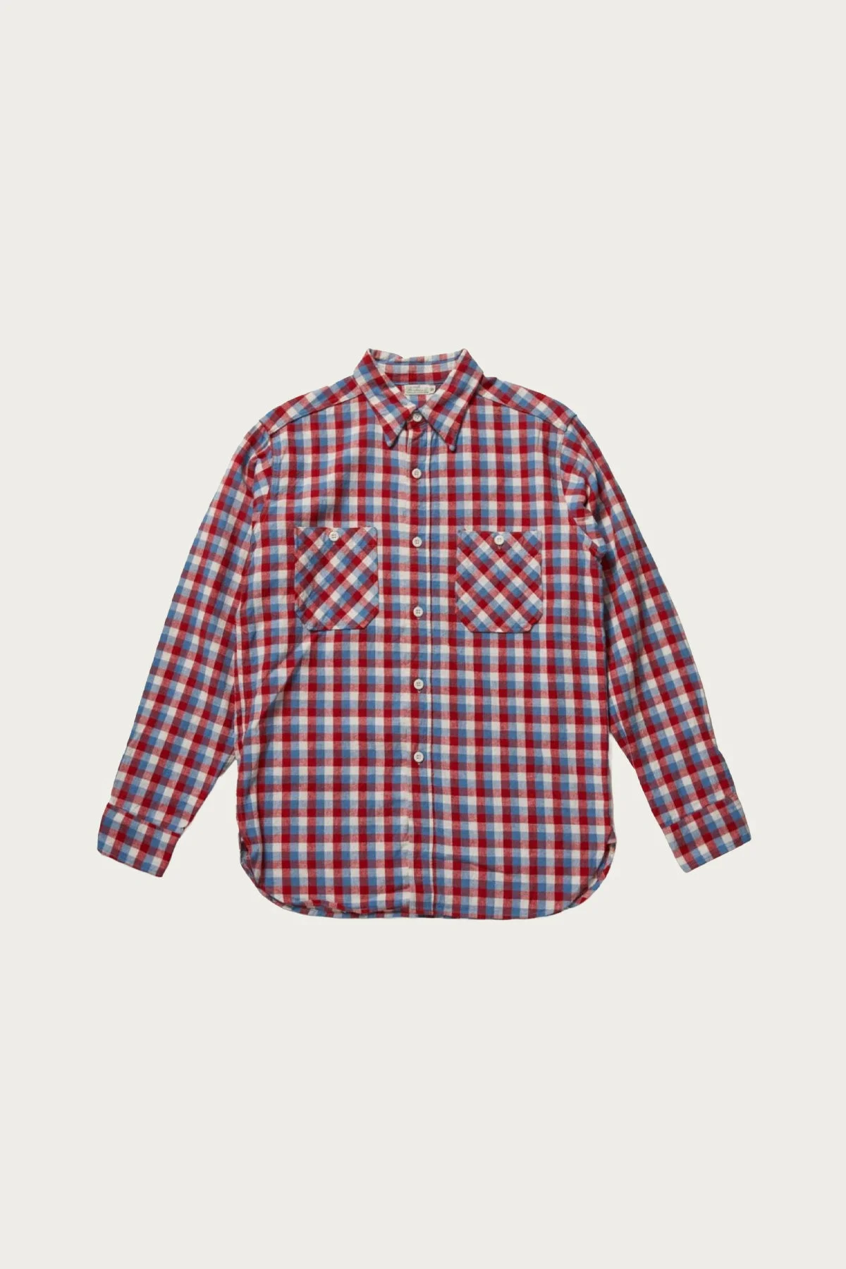 3055 Long Sleeve Check Work Shirt - Red - 1