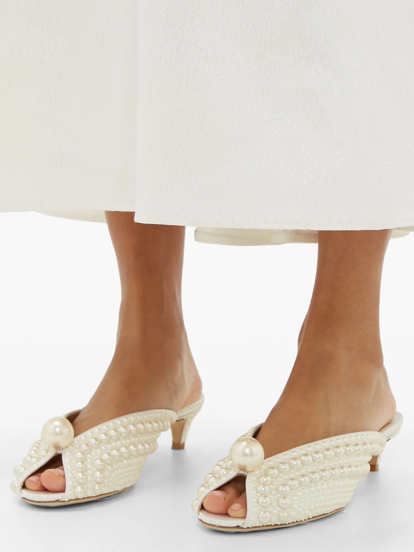 Samantha 35 faux pearl-embellished mules - 4