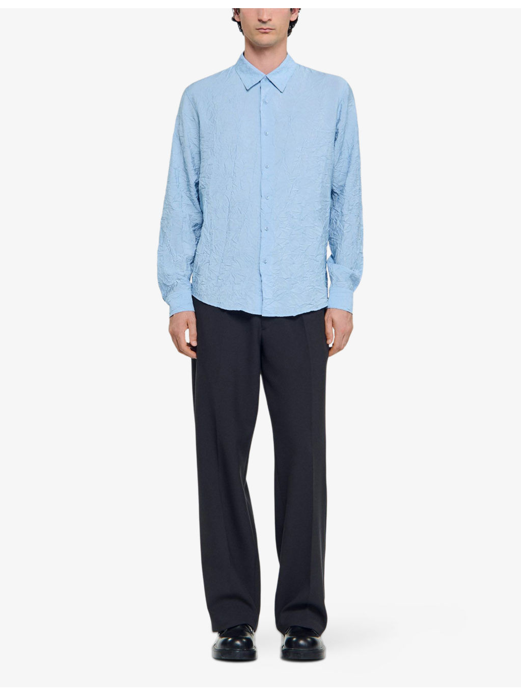 Crinkled-Texture Regular-Fit Woven Shirt - 2