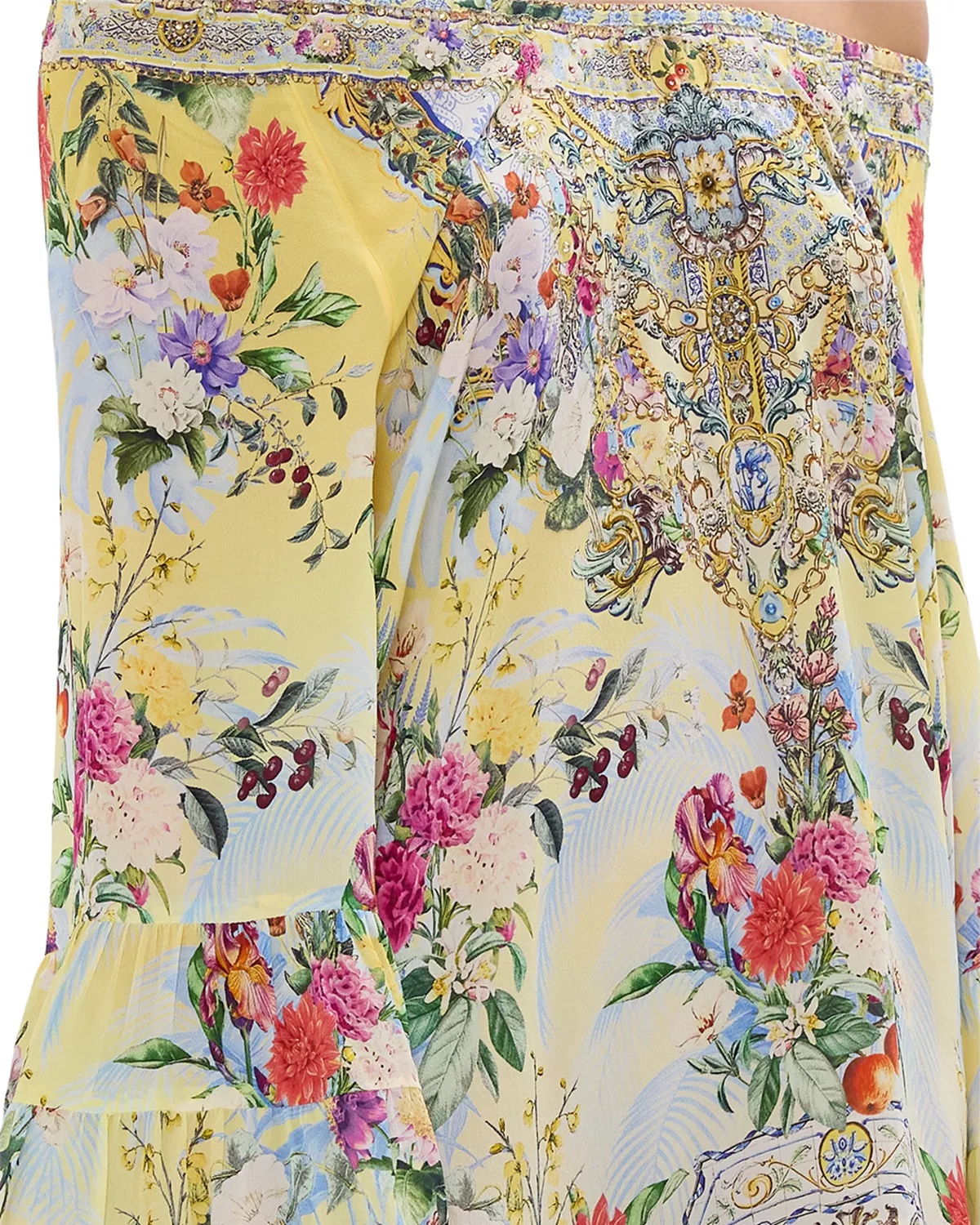 Floral Print A Line Silk Mini Dress - 4