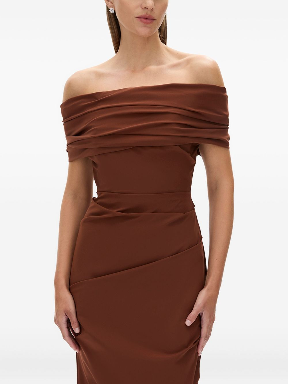 Camille draped off-shoulder maxi dress - 5
