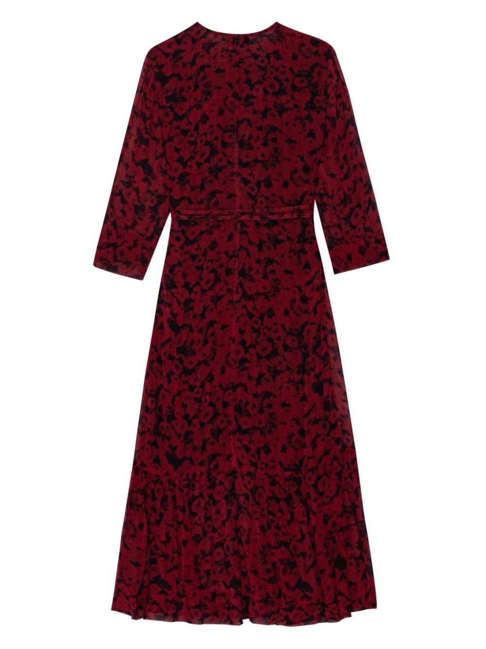 botanical-print wrap midi dress - 6