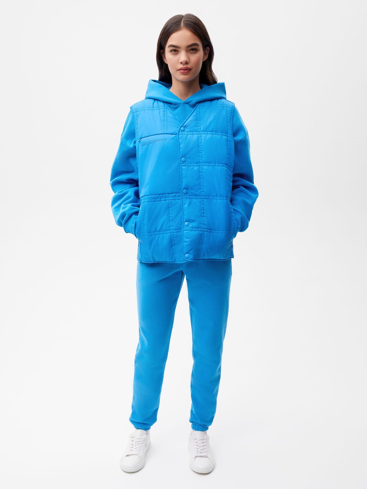 Womens Flower-Warmth Quilted Gilet - Cerulean Blue - 4