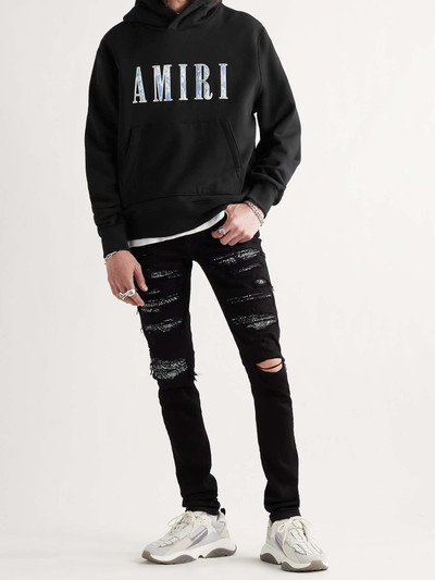 AMIRI Logo-Appliquéd Loopback Cotton-Jersey Hoodie outlook