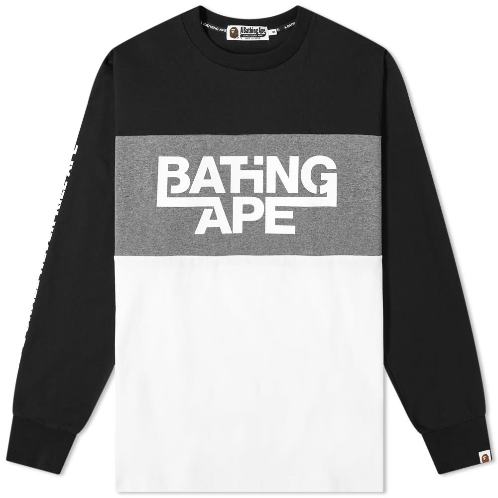 A Bathing Ape Long Sleeve Colour Block Relaxed Tee - 1