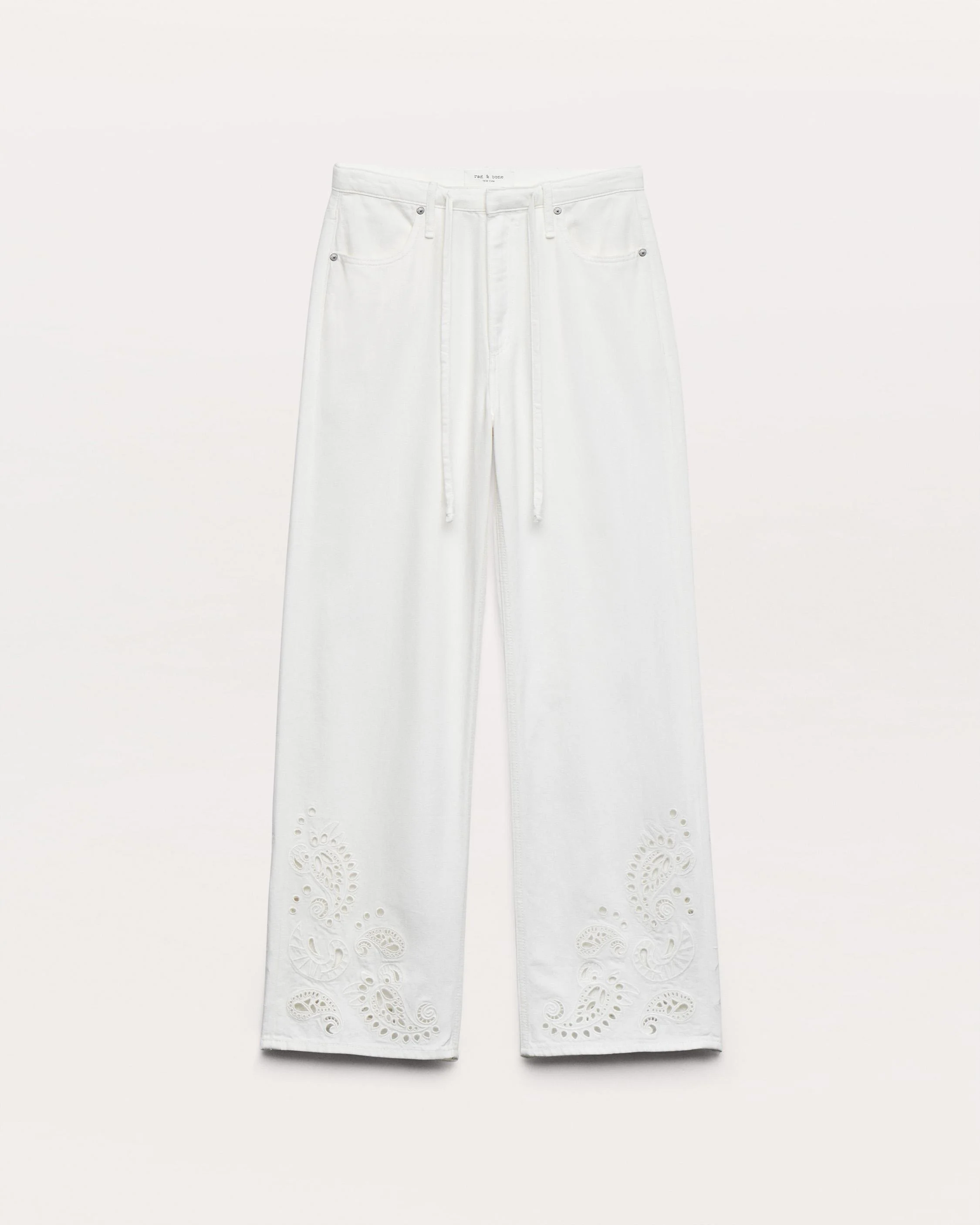 Phoebe Denim Beach Pants
Ultra Featherweight in White Eyelet - 1