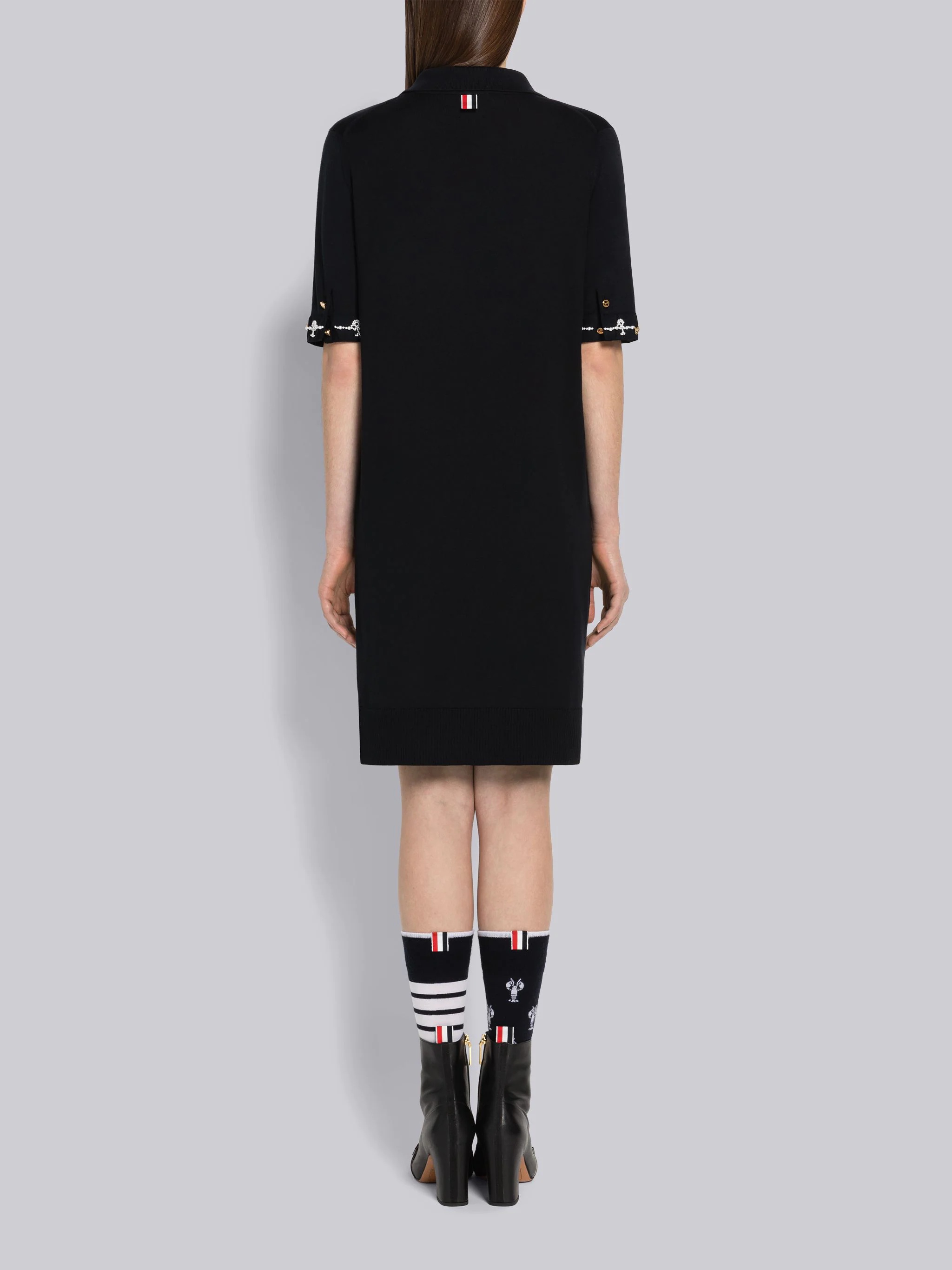 Silk Cotton Trompe L'oeil Armband Polo Dress - 3