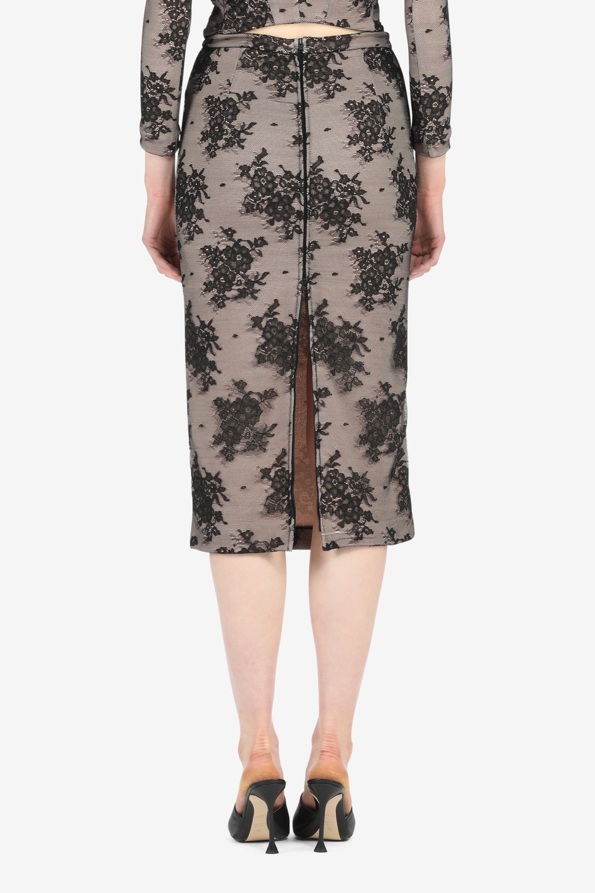 LACE PENCIL SKIRT - 2