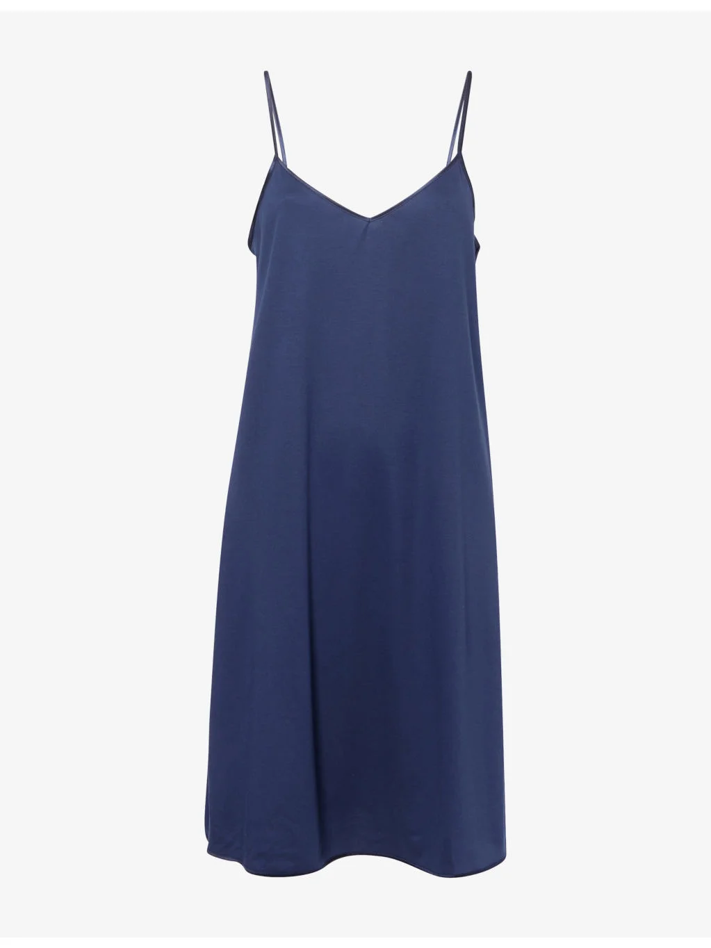 V-Neck Shoulder-Straps Cotton-Jersey Nightdress - 1