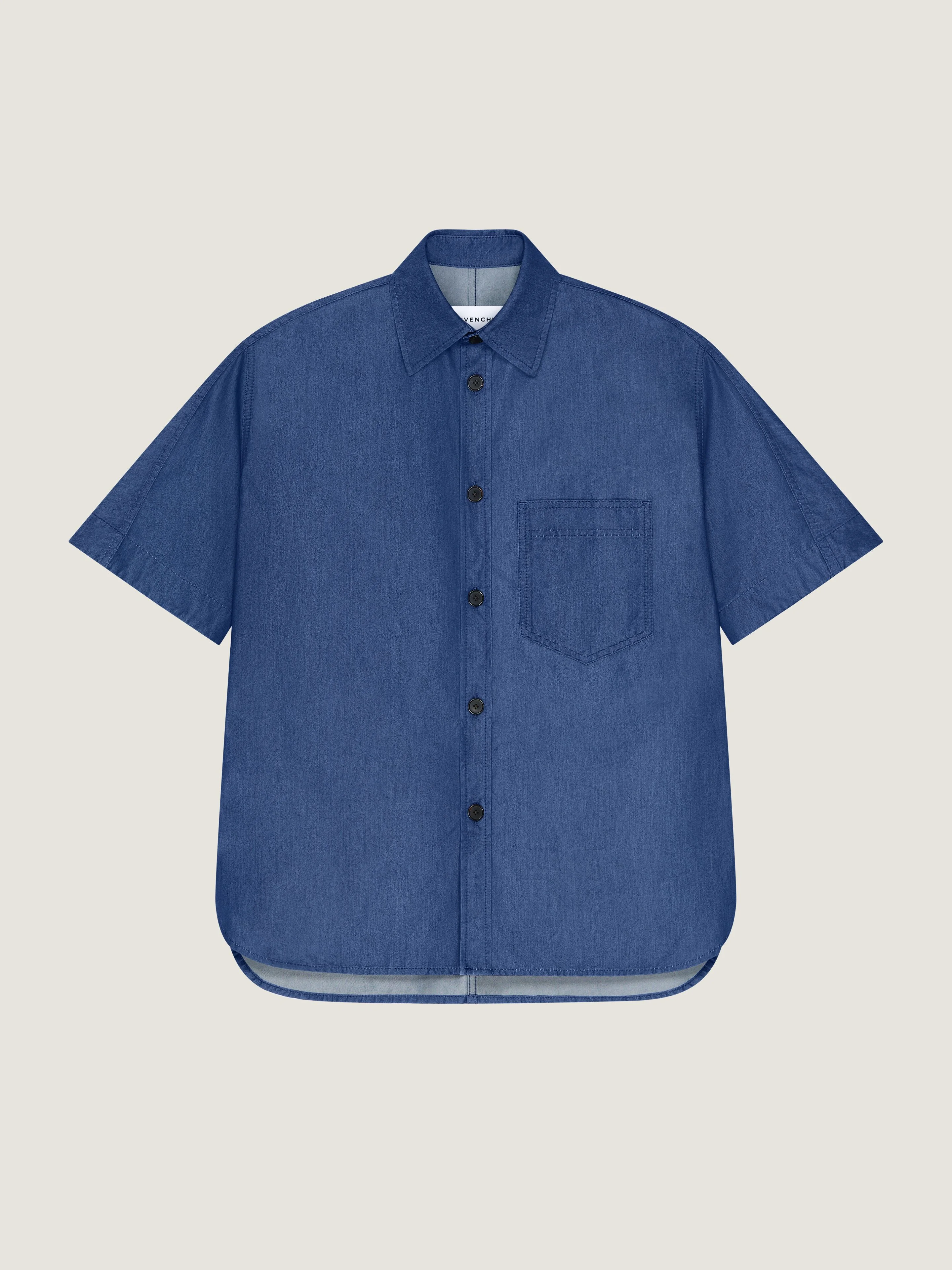 COUTURE SEAM SHIRT IN INDIGO BLUE DENIM GIVENCHY STAMP - 1