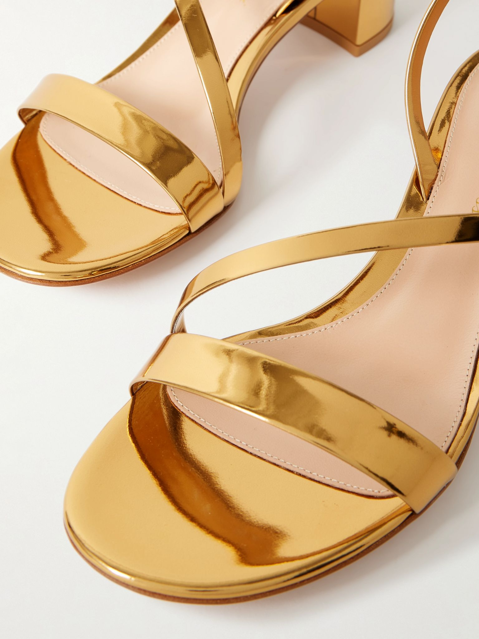 Betsey 45 metallic leather sandals Gold - 4