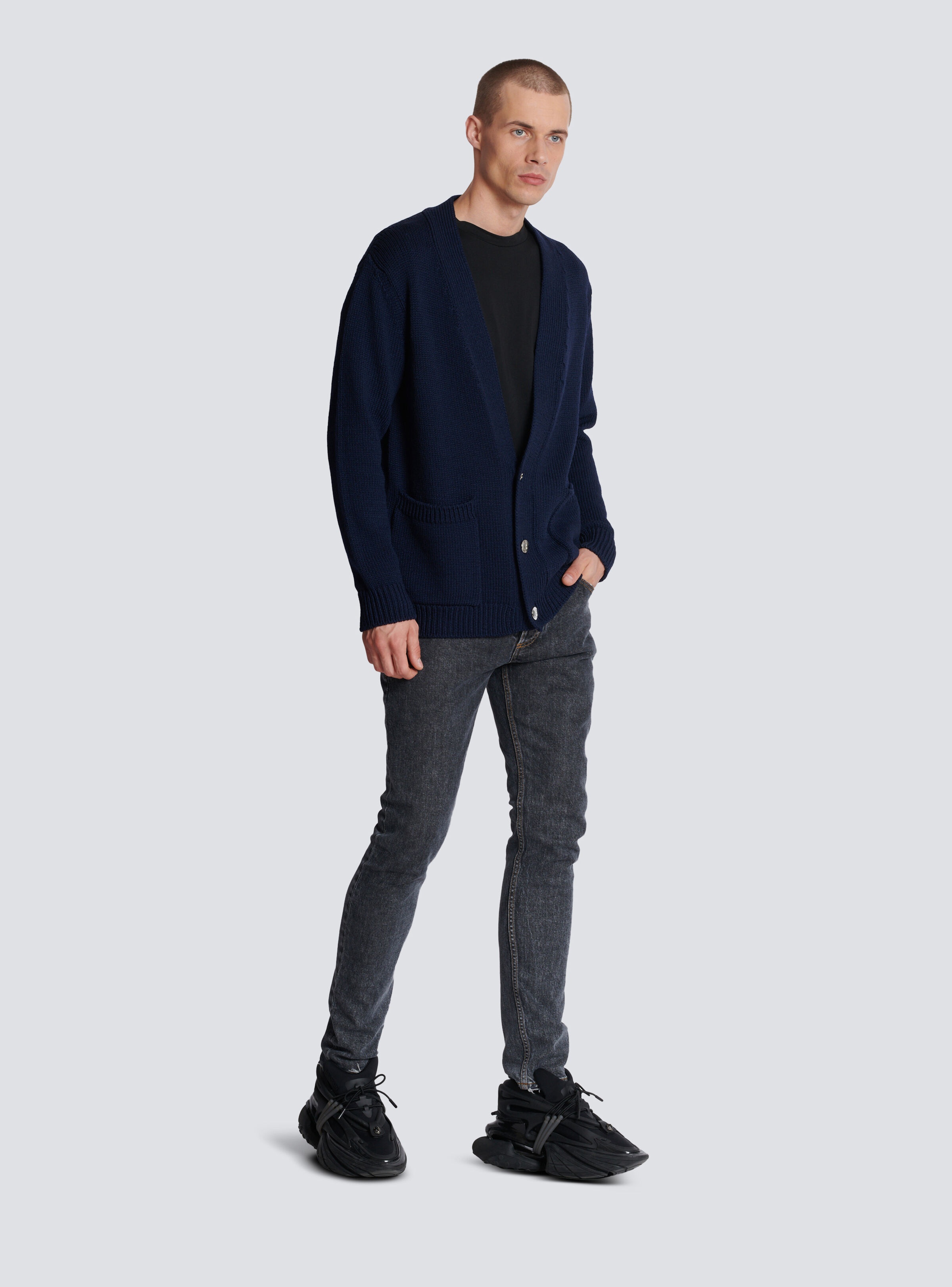 Balmain Paris logo knit cardigan - 3