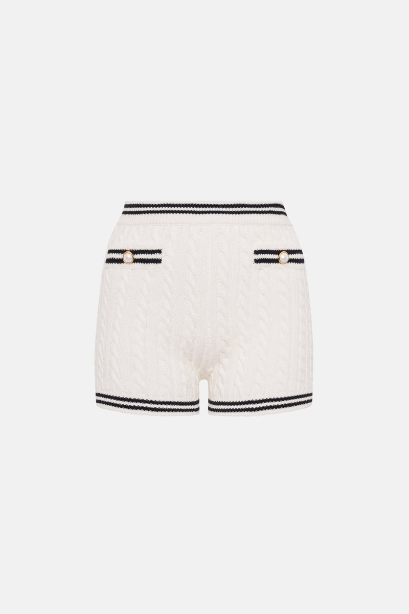 COTTON BLEND KNITTED SHORTS - 1